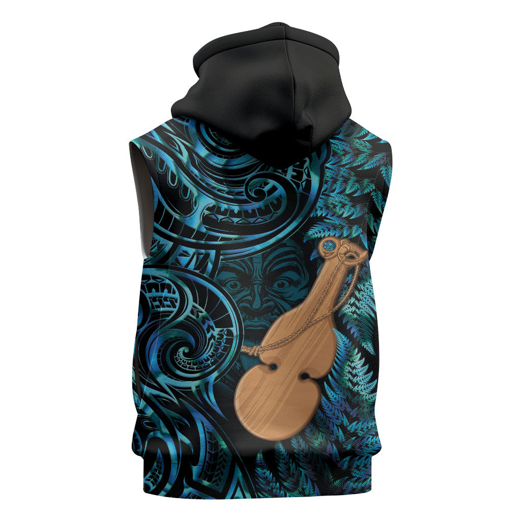 Kotiate New Zealand Sleeveless Hoodie Maori Weapon Paua Shell Haka Fern LT14 - Polynesian Pride