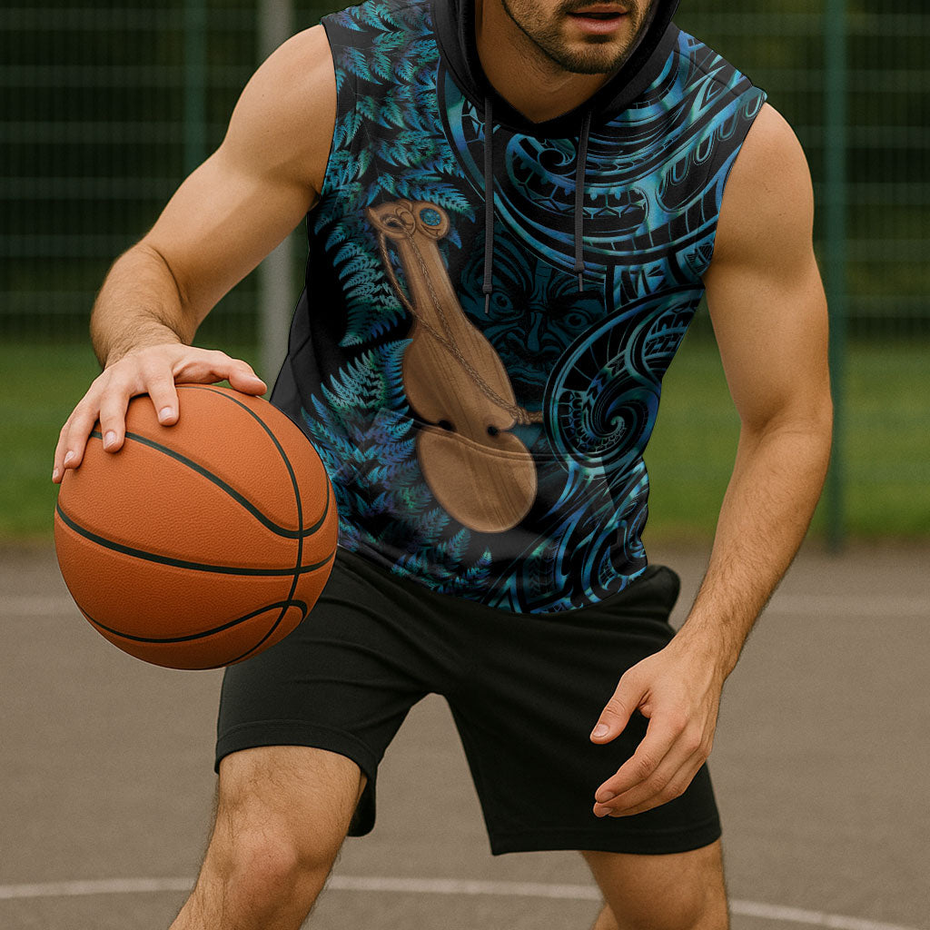 Kotiate New Zealand Sleeveless Hoodie Maori Weapon Paua Shell Haka Fern LT14 - Polynesian Pride