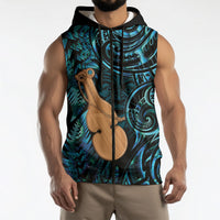 Kotiate New Zealand Sleeveless Zip Hoodie Maori Weapon Paua Shell Haka Fern LT14 - Polynesian Pride