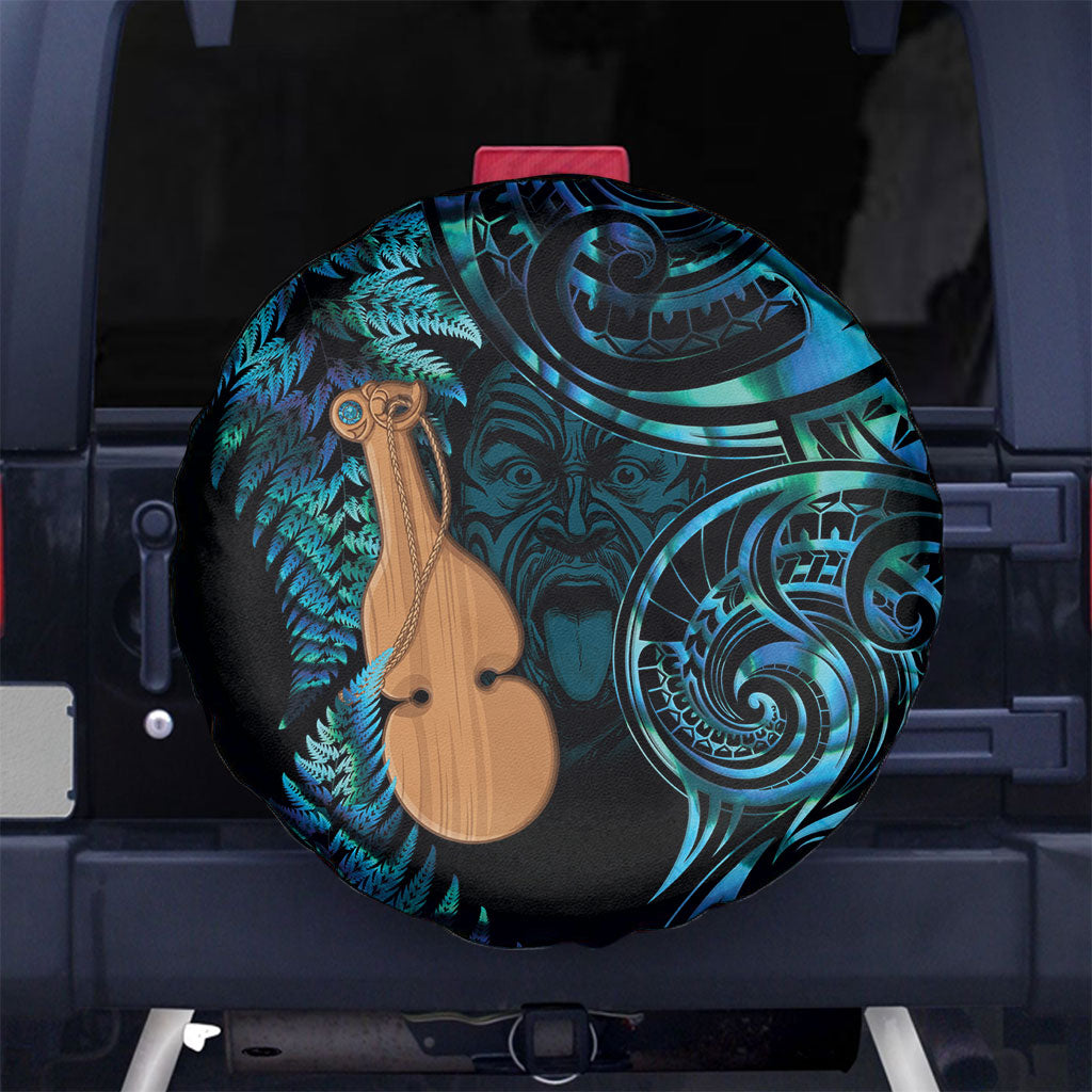 Kotiate New Zealand Spare Tire Cover Maori Weapon Paua Shell Haka Fern LT14 No hole Turquoise - Polynesian Pride
