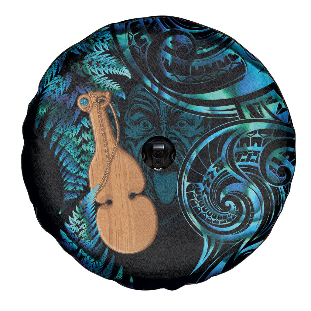 Kotiate New Zealand Spare Tire Cover Maori Weapon Paua Shell Haka Fern