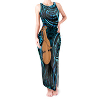 Kotiate New Zealand Tank Maxi Dress Maori Weapon Paua Shell Haka Fern