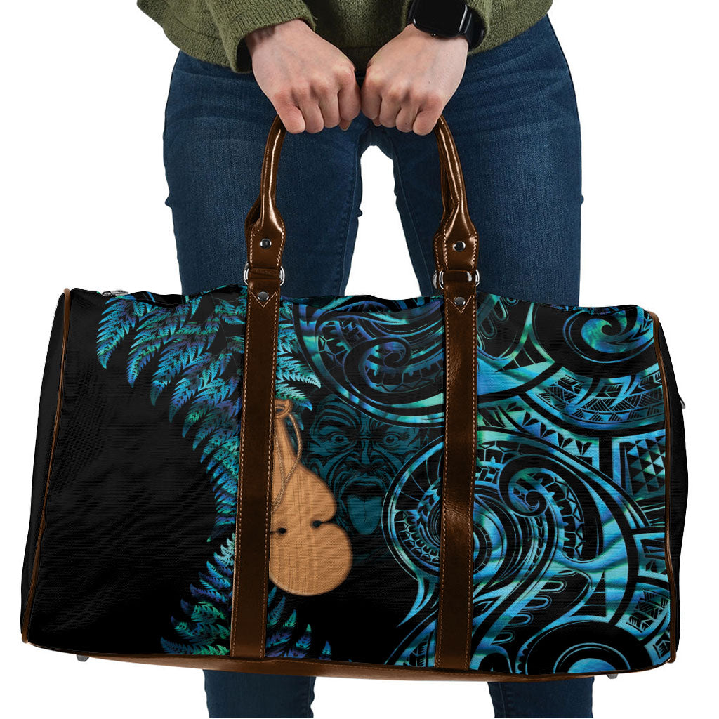 Kotiate New Zealand Travel Bag Maori Weapon Paua Shell Haka Fern LT14 Turquoise - Polynesian Pride