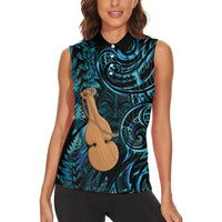 Kotiate New Zealand Women Sleeveless Polo Shirt Maori Weapon Paua Shell Haka Fern LT14 - Polynesian Pride