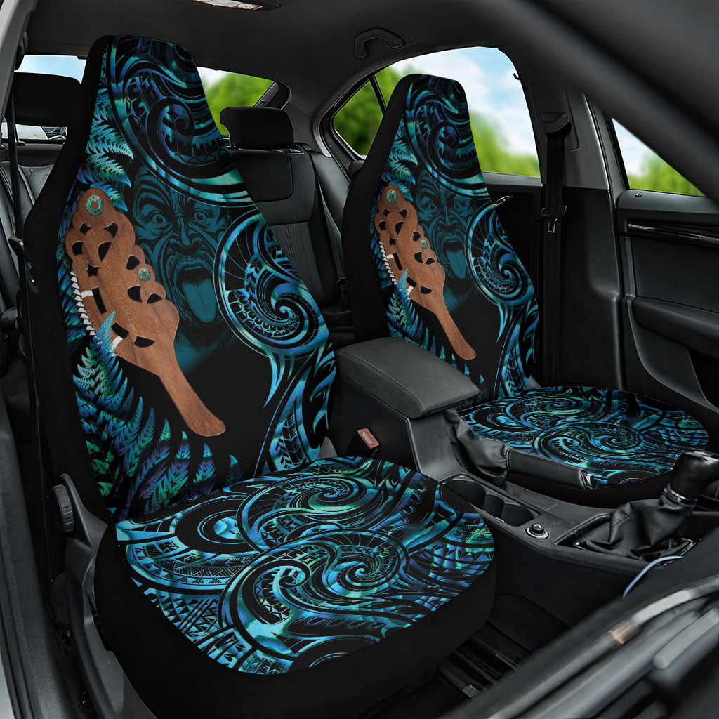 Maripi New Zealand Car Seat Cover Maori Weapon Paua Shell Haka Fern LT14 One Size Turquoise - Polynesian Pride