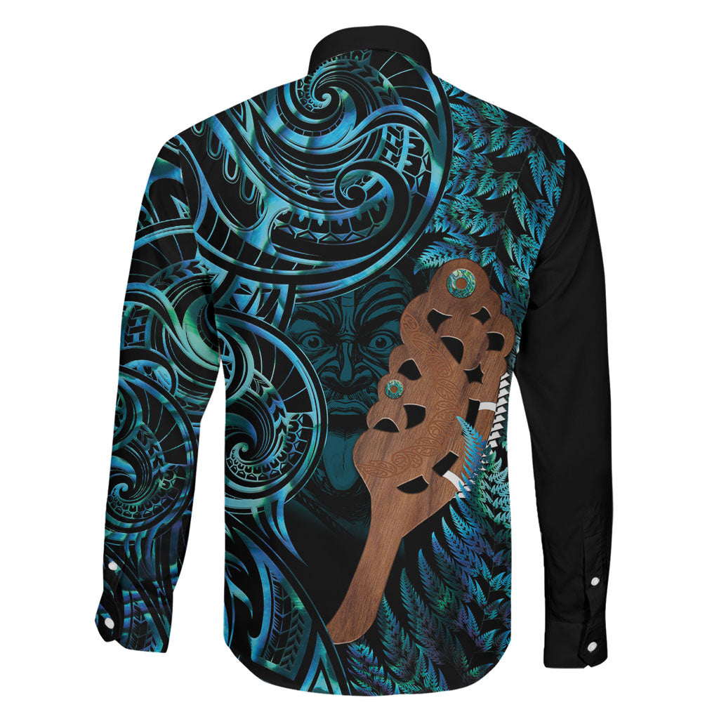 Maripi New Zealand Family Matching Off The Shoulder Long Sleeve Dress and Hawaiian Shirt Maori Weapon Paua Shell Haka Fern LT14 - Polynesian Pride