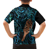 Maripi New Zealand Family Matching Off Shoulder Maxi Dress and Hawaiian Shirt Maori Weapon Paua Shell Haka Fern LT14 - Polynesian Pride