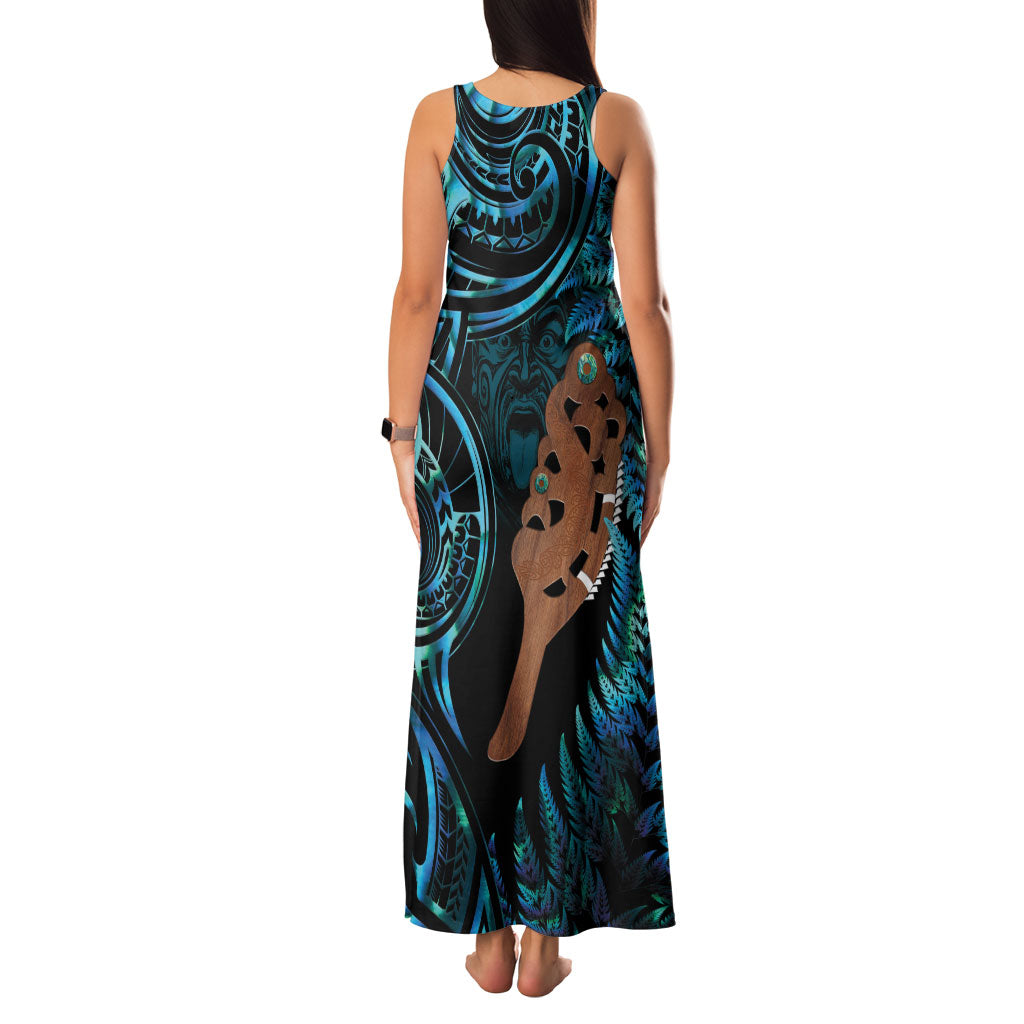 Maripi New Zealand Family Matching Tank Maxi Dress and Hawaiian Shirt Maori Weapon Paua Shell Haka Fern LT14 - Polynesian Pride