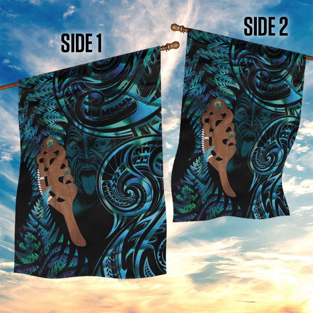 Maripi New Zealand Garden Flag Maori Weapon Paua Shell Haka Fern LT14 - Polynesian Pride