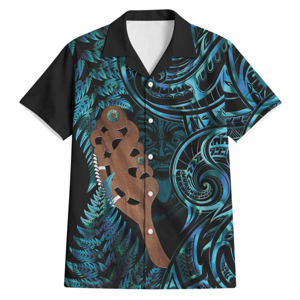 Maripi New Zealand Hawaiian Shirt Maori Weapon Paua Shell Haka Fern LT14 Turquoise - Polynesian Pride