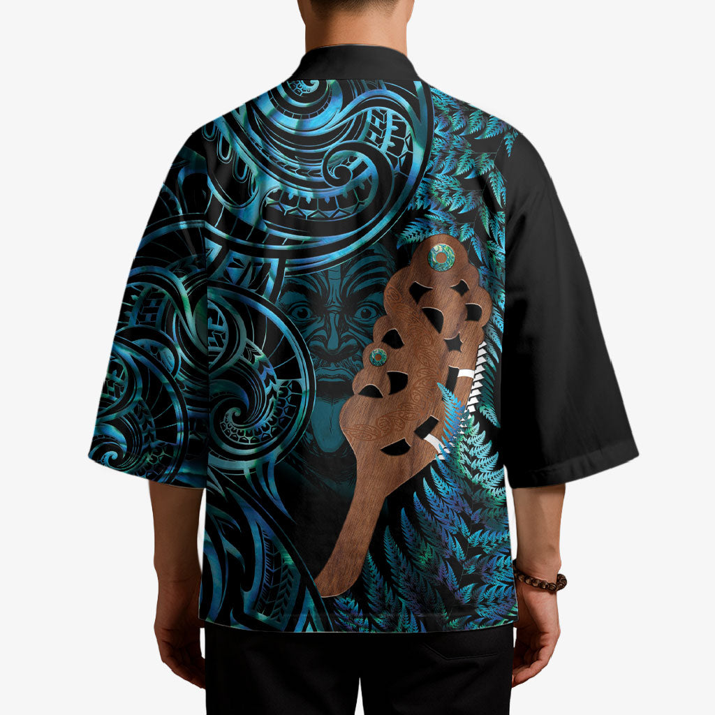 Maripi New Zealand Kimono Maori Weapon Paua Shell Haka Fern