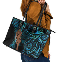 Maripi New Zealand Leather Tote Bag Maori Weapon Paua Shell Haka Fern LT14 - Polynesian Pride