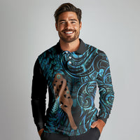 Maripi New Zealand Long Sleeve Polo Shirt Maori Weapon Paua Shell Haka Fern LT14 - Polynesian Pride