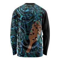 Maripi New Zealand Long Sleeve Shirt Maori Weapon Paua Shell Haka Fern