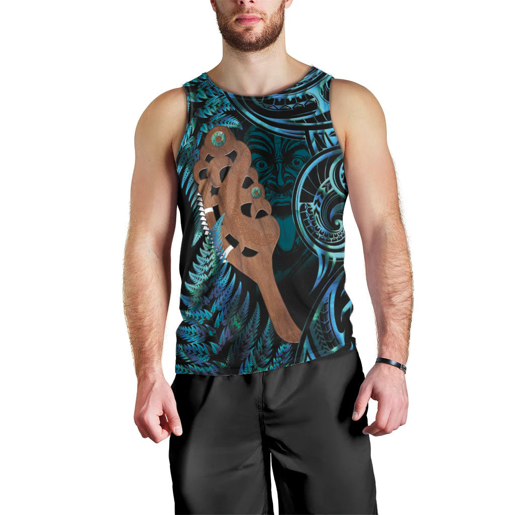 Maripi New Zealand Men Tank Top Maori Weapon Paua Shell Haka Fern LT14 - Polynesian Pride
