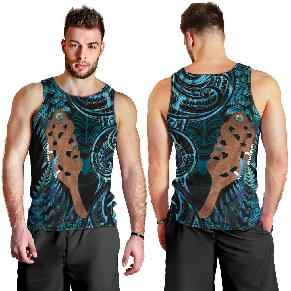 Maripi New Zealand Men Tank Top Maori Weapon Paua Shell Haka Fern LT14 - Polynesian Pride