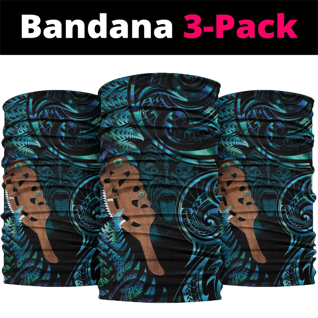 Maripi New Zealand Neck Gaiter Maori Weapon Paua Shell Haka Fern LT14 package One Size: 25*50cm Turquoise - Polynesian Pride