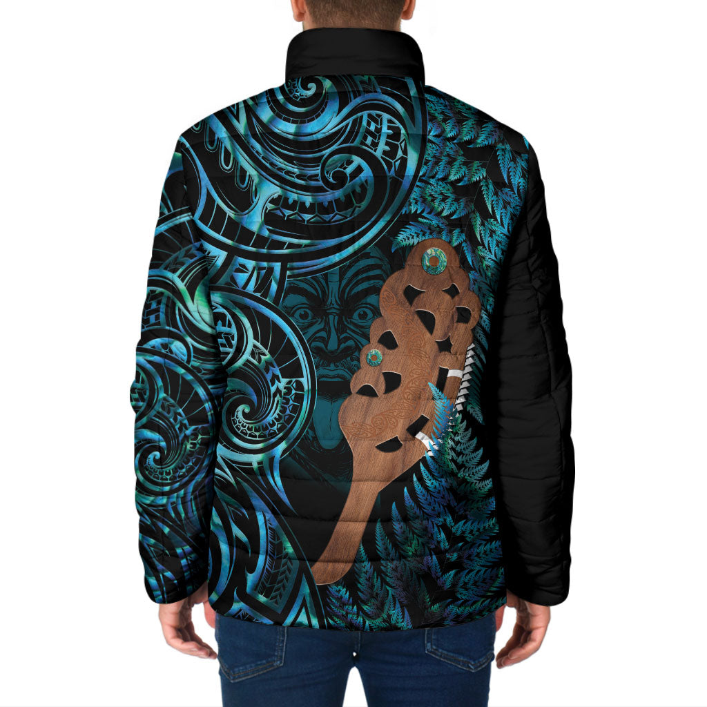 Maripi New Zealand Padded Jacket Maori Weapon Paua Shell Haka Fern LT14 - Polynesian Pride