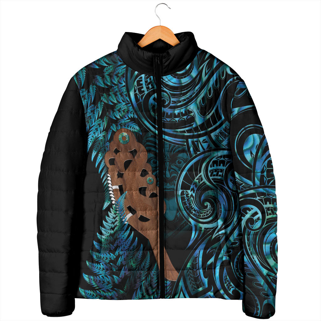 Maripi New Zealand Padded Jacket Maori Weapon Paua Shell Haka Fern LT14 - Polynesian Pride