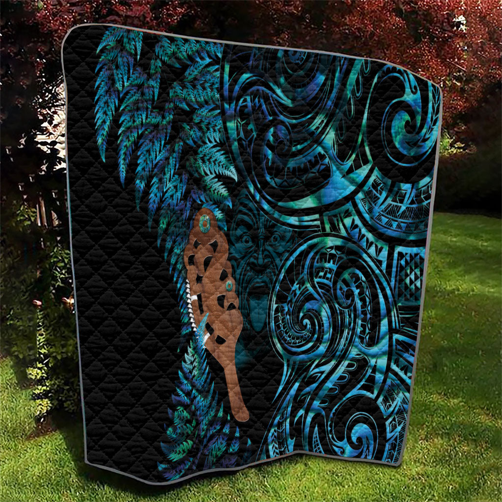 Maripi New Zealand Quilt Maori Weapon Paua Shell Haka Fern LT14 - Polynesian Pride