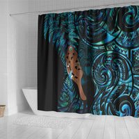 Maripi New Zealand Shower Curtain Maori Weapon Paua Shell Haka Fern LT14 - Polynesian Pride