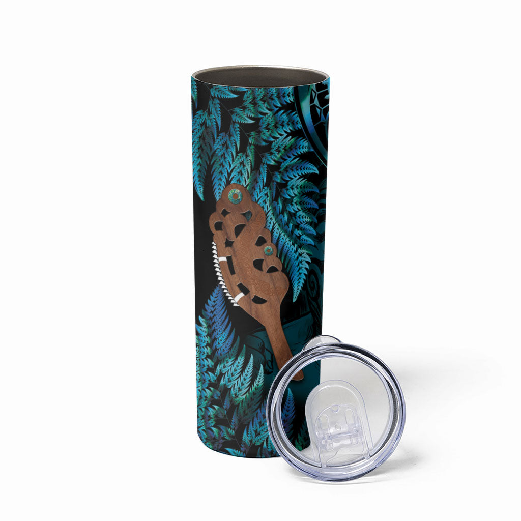 Maripi New Zealand Skinny Tumbler Maori Weapon Paua Shell Haka Fern LT14 - Polynesian Pride