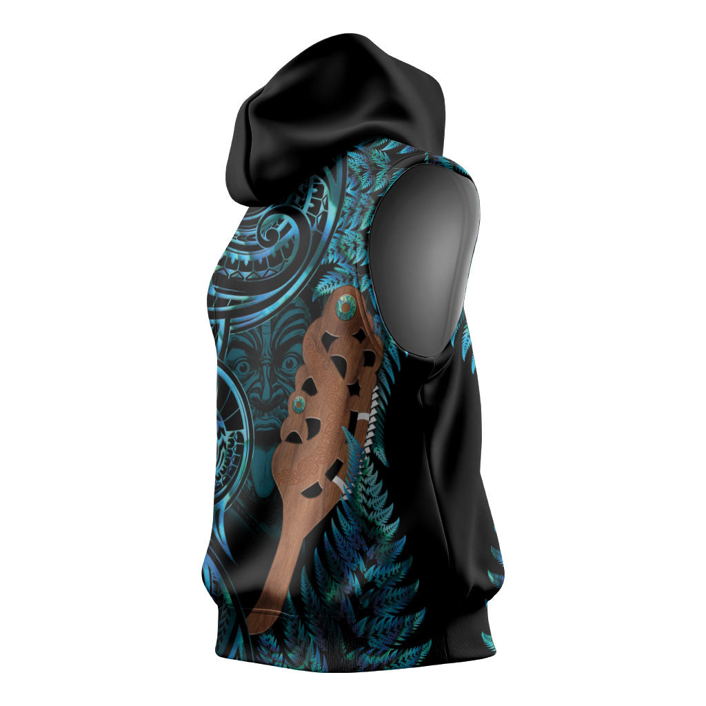 Maripi New Zealand Sleeveless Hoodie Maori Weapon Paua Shell Haka Fern LT14 - Polynesian Pride