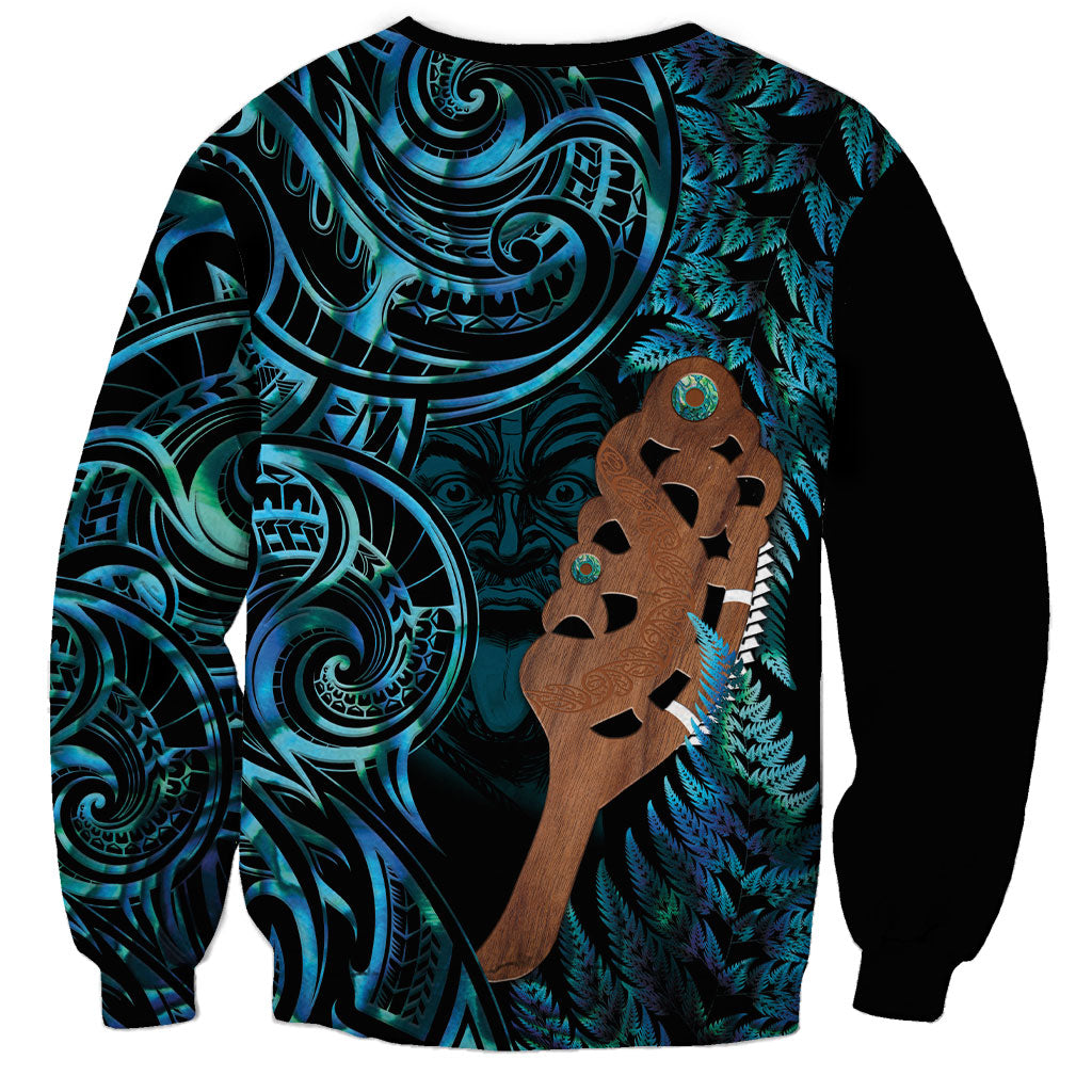 Maripi New Zealand Sweatshirt Maori Weapon Paua Shell Haka Fern LT14 - Polynesian Pride