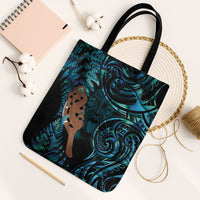 Maripi New Zealand Tote Bag Maori Weapon Paua Shell Haka Fern LT14 Black Strap One Size Turquoise - Polynesian Pride