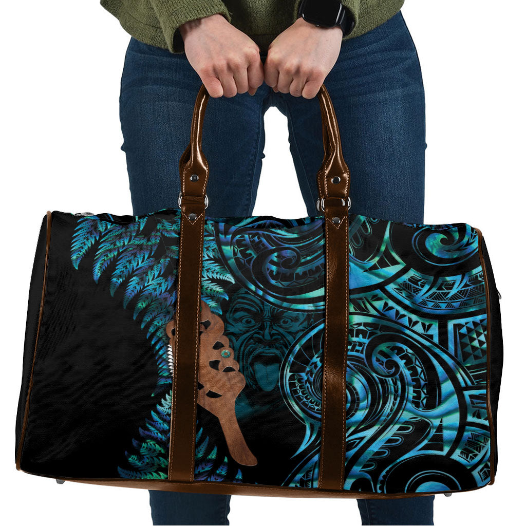 Maripi New Zealand Travel Bag Maori Weapon Paua Shell Haka Fern LT14 Turquoise - Polynesian Pride