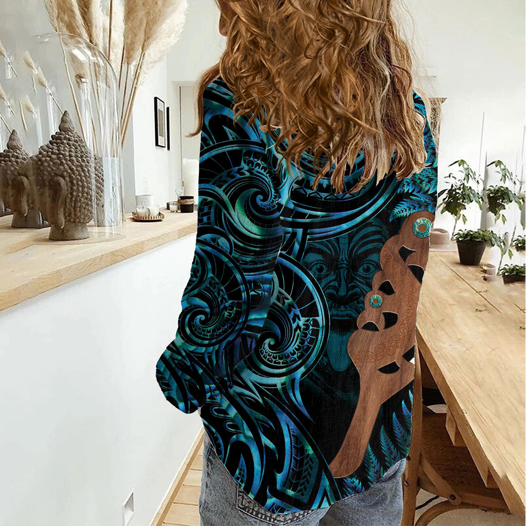 Maripi New Zealand Women Casual Shirt Maori Weapon Paua Shell Haka Fern LT14 - Polynesian Pride