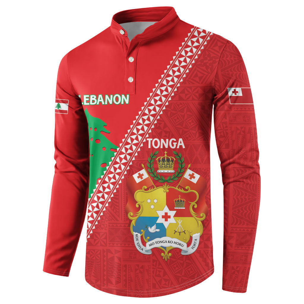 Tonga And Lebanon Button Sweatshirt 2026 Together Half Style