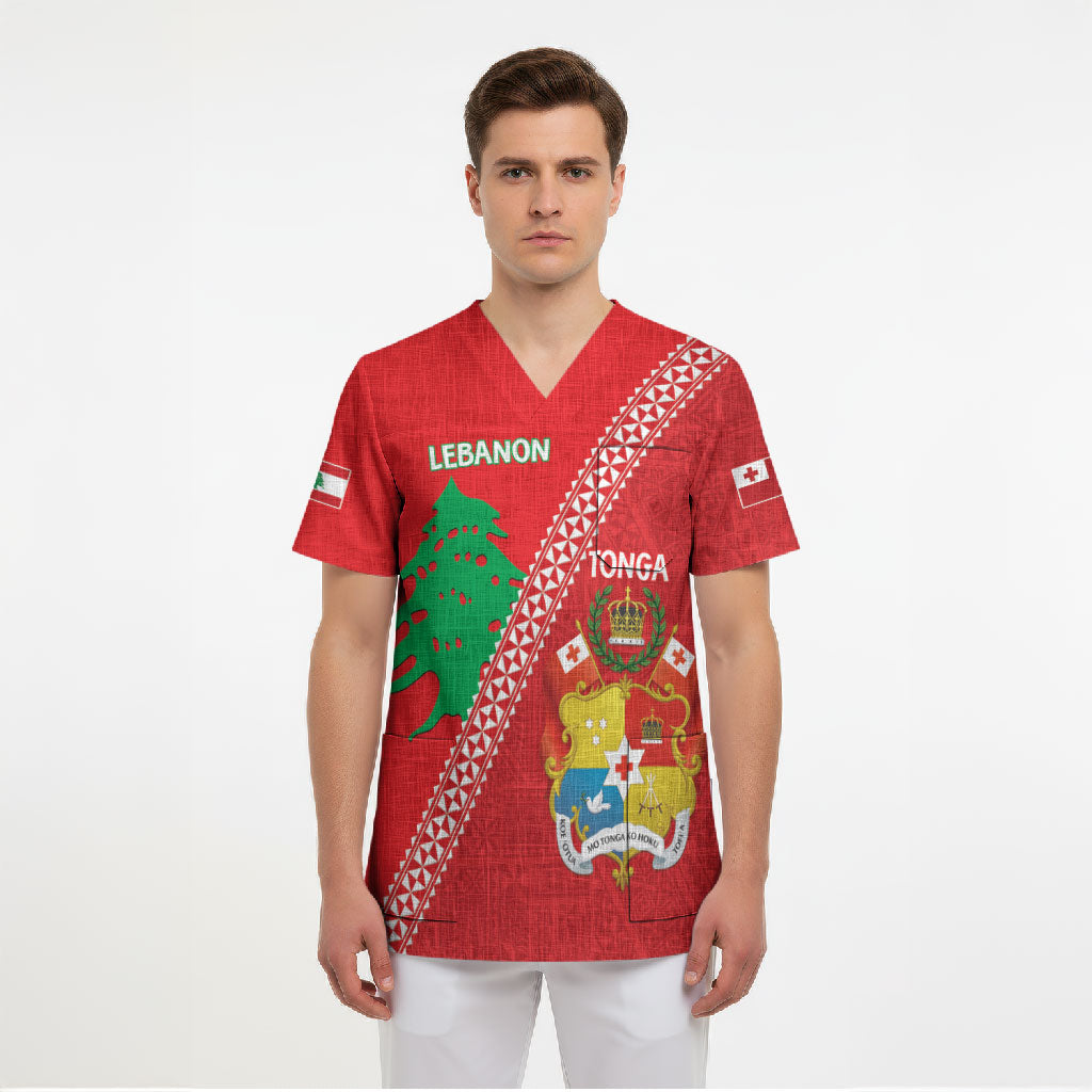 Tonga And Lebanon Scrub Top 2026 Together Half Style