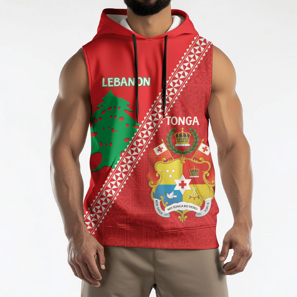Tonga And Lebanon Sleeveless Hoodie 2026 Together Half Style