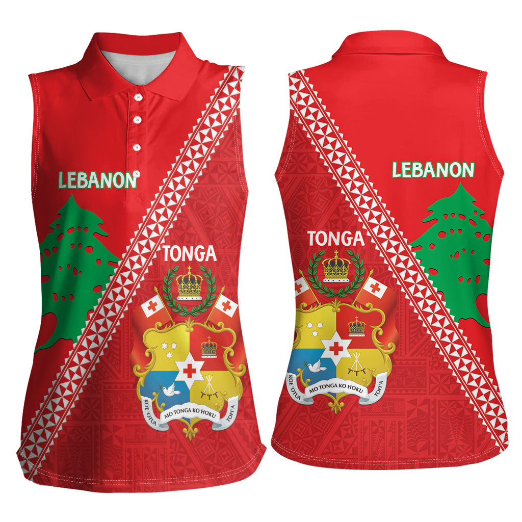 Tonga And Lebanon Women Sleeveless Polo Shirt 2026 Together Half Style