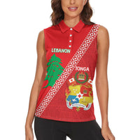 Tonga And Lebanon Women Sleeveless Polo Shirt 2026 Together Half Style