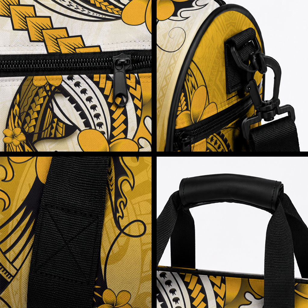 Hawaii Duffle Bag Polynesian Shark Tattoo With Plumeria Gold Gradient LT14 - Polynesian Pride