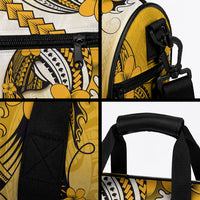 Hawaii Duffle Bag Polynesian Shark Tattoo With Plumeria Gold Gradient LT14 - Polynesian Pride