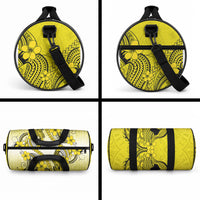 Hawaii Duffle Bag Polynesian Shark Tattoo With Plumeria Yellow Gradient LT14 - Polynesian Pride