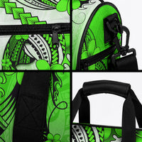 Hawaii Duffle Bag Polynesian Shark Tattoo With Plumeria Green Gradient LT14 - Polynesian Pride
