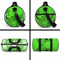 Hawaii Duffle Bag Polynesian Shark Tattoo With Plumeria Green Gradient LT14 - Polynesian Pride