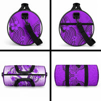Hawaii Duffle Bag Polynesian Shark Tattoo With Plumeria Purple Gradient LT14 - Polynesian Pride