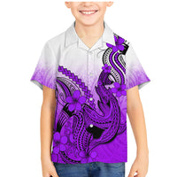 Purple Hawaii Family Matching Outfits Mermaid Dress And Hawaiian Shirt Polynesian Shark Tattoo LT14 - Polynesian Pride