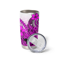 Hawaii Tumbler Cup Polynesian Shark Tattoo With Plumeria Pink Gradient
