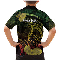 Personalised Hawaii Nene Goose Family Matching Mermaid Dress and Hawaiian Shirt Hawaiian Map Hibiscus Polynesian Art - Reggae Gradient LT14 - Polynesian Pride