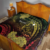 Personalised Hawaii Nene Goose Quilt Hawaiian Map Hibiscus Polynesian Art - Reggae Gradient LT14 - Polynesian Pride