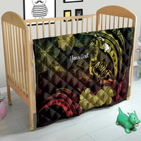 Personalised Hawaii Nene Goose Quilt Hawaiian Map Hibiscus Polynesian Art - Reggae Gradient LT14 - Polynesian Pride
