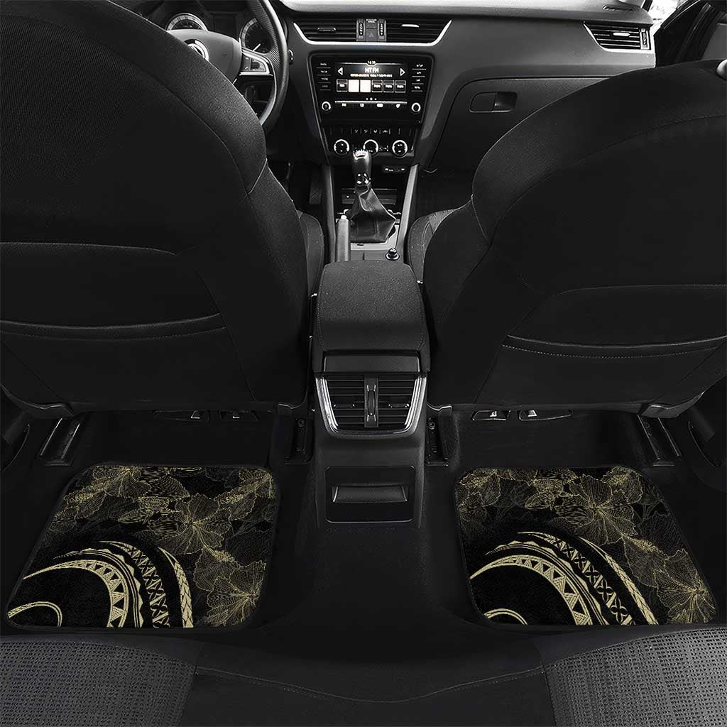 Personalised Hawaii Nene Goose Car Mats Hawaiian Map Hibiscus Polynesian Art - Beige