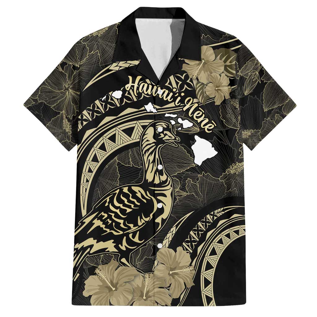 Personalised Hawaii Nene Goose Family Matching Summer Maxi Dress and Hawaiian Shirt Hawaiian Map Hibiscus Polynesian Art - Beige