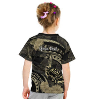 Personalised Hawaii Nene Goose Kid T Shirt Hawaiian Map Hibiscus Polynesian Art - Beige LT14 - Polynesian Pride